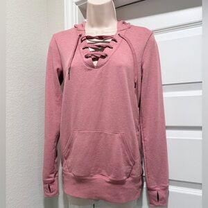 Ideology Mauve Lace-Up Hoodie